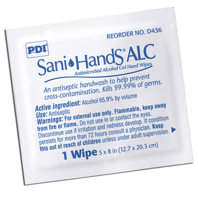 Sani-Hands Hand Sanitizing Wipes, Ethyl Alcohol, Unscented, 5 X 8 Inch, 1 Each (Skin Care) - Img 4