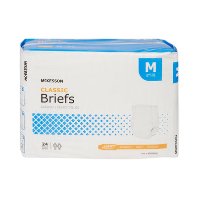 McKesson Classic Light Absorbency Incontinence Brief, Medium, 1 Bag of 24 () - Img 4