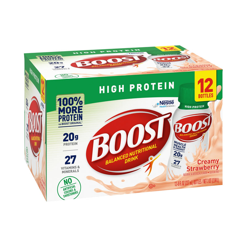 Boost® High Protein Strawberry Oral Supplement, 8 oz. Bottle, 1 Pack of 12 (Nutritionals) - Img 1