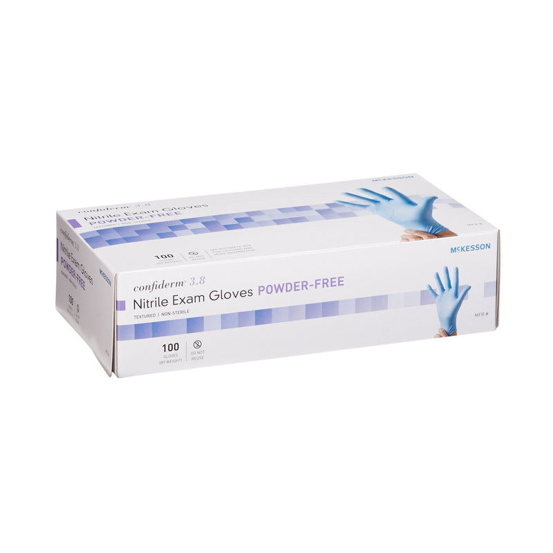 McKesson Confiderm® 3.8 Nitrile Exam Glove, Large, Blue, 1 Box of 100 () - Img 4