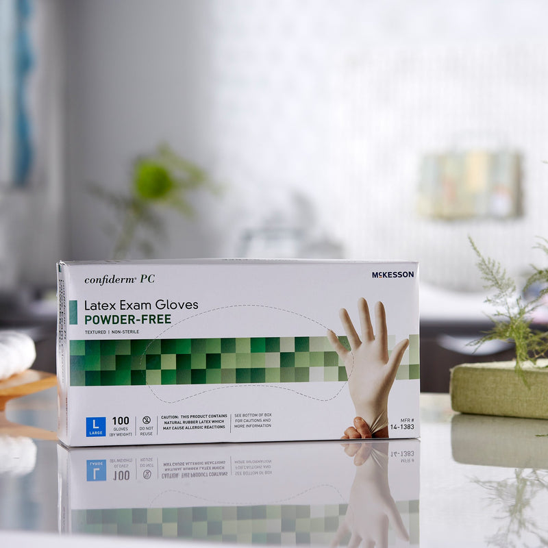 McKesson Confiderm® Latex Exam Glove, Large, Ivory, 1 Box of 100 () - Img 10