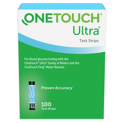 OneTouch® Ultra® Blue Blood Glucose Test Strip, 1 Box of 100 (Diabetes Monitoring) - Img 1