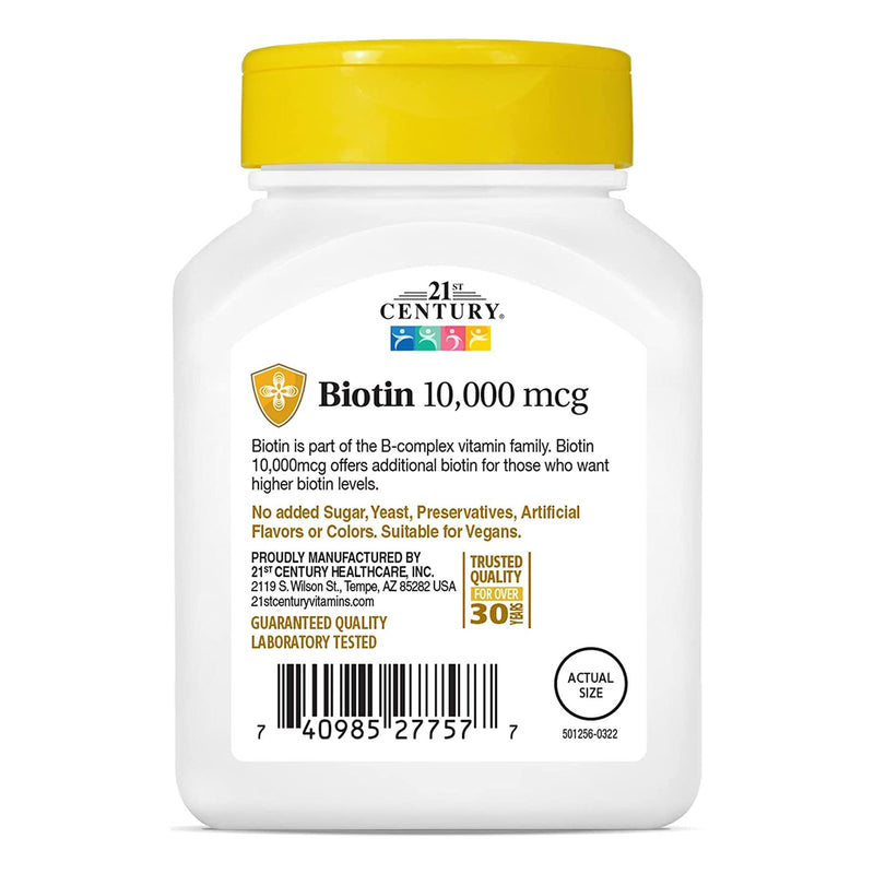 21st Century® Vitamin B-7 Biotin Supplement, 1 Bottle (Over the Counter) - Img 2