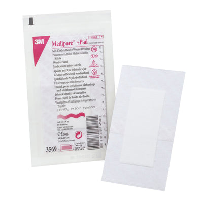 3M™ Medipore™ Adhesive Dressing, Soft Cloth, Sterile, White, 1 Case of 100 (General Wound Care) - Img 2