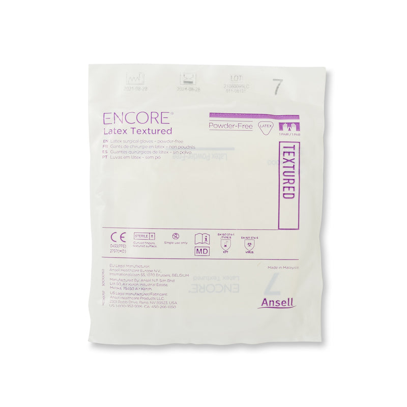 Encore® Latex Textured Surgical Glove, Size 7, Ivory, 1 Box of 50 () - Img 3