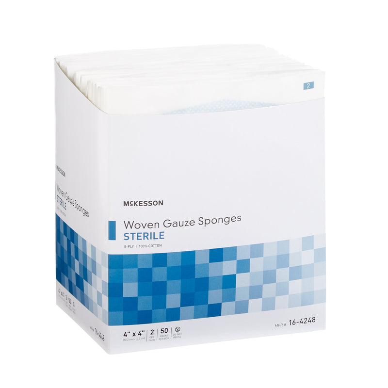 McKesson Sterile Gauze Sponge, 4 x 4 Inch, 1 Box of 50 (General Wound Care) - Img 4