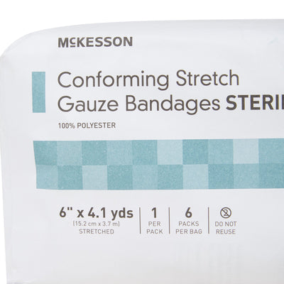 McKesson Sterile Conforming Bandage, 6 Inch x 4-1/10 Yard, 1 Bag of 6 (General Wound Care) - Img 8