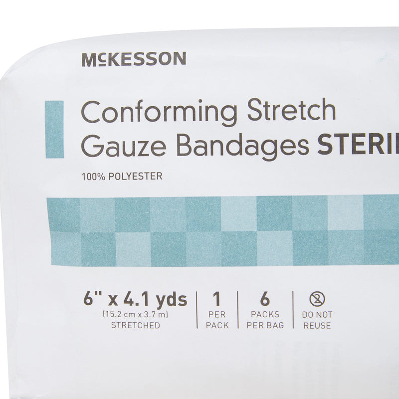 McKesson Sterile Conforming Bandage, 6 Inch x 4-1/10 Yard, 1 Bag of 6 (General Wound Care) - Img 8