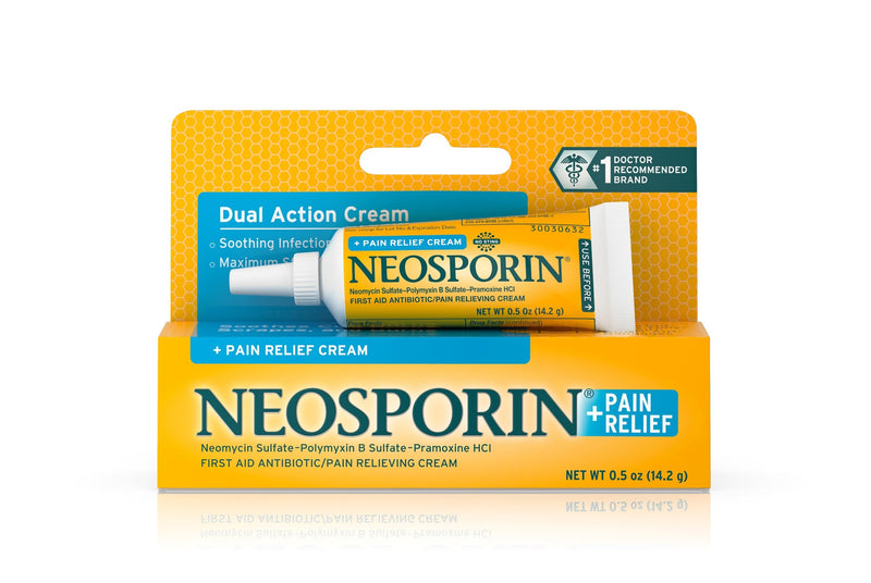 Neosporin® Bacitracin / Neomycin / Polymyxin B / Pramoxine First Aid Antibiotic Cream, 0.5 oz. Tube, 1 Case of 72 (Over the Counter) - Img 1