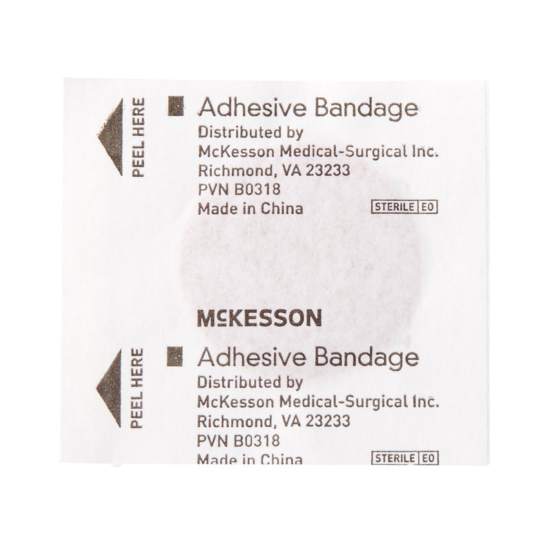 McKesson Round Tan Adhesive Spot Bandage, 1 Inch, 1 Box of 100 (General Wound Care) - Img 2