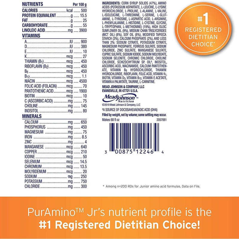 PurAmino™ Jr Pediatric Formula, 14.1 oz. Can, 1 Each () - Img 2