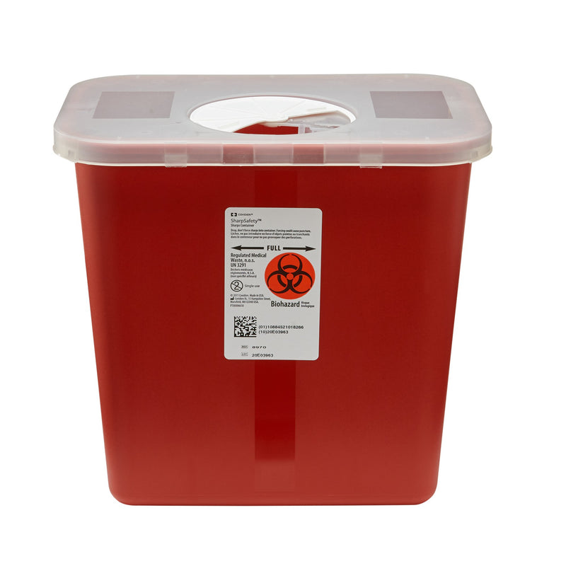 SharpSafety™ Multi-purpose Sharps Container, 2 Gallon, 10 x 7¼ x 10½ Inch, 1 Each () - Img 1