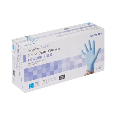 McKesson Confiderm® 4.5C Nitrile Exam Glove, Large, Blue, 1 Box of 100 () - Img 6