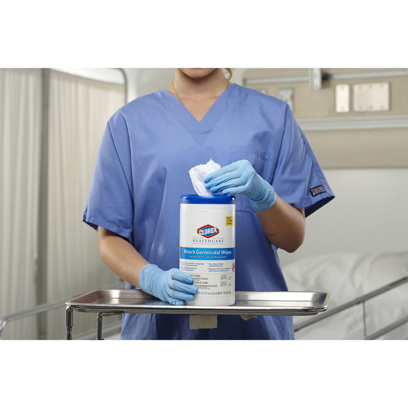 Clorox Healthcare Surface Disinfectant Cleaner, Chlorine Scent, Nonsterile, 6.75 X 9 Inch, Canister, 1 Carton (Cleaners and Disinfectants) - Img 5