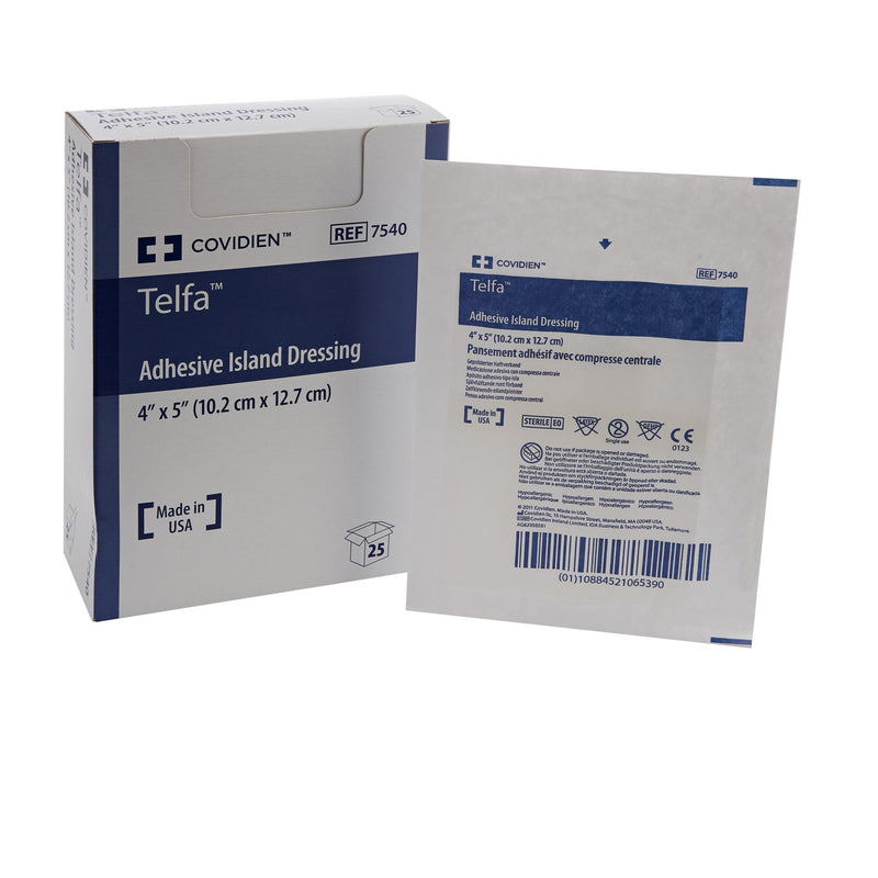 Telfa™ White Adhesive Dressing, 4 x 5 Inch, 1 Case of 200 (General Wound Care) - Img 1