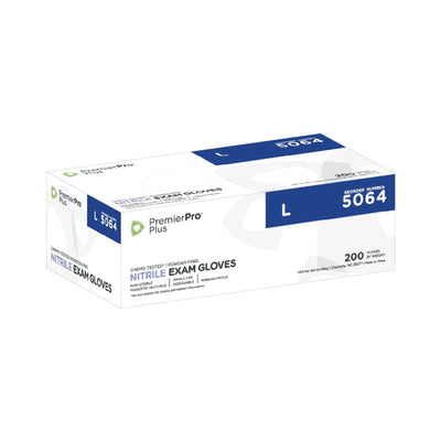 PremierPro™ Plus Exam Glove, Large, Blue, 1 Box of 200 () - Img 2