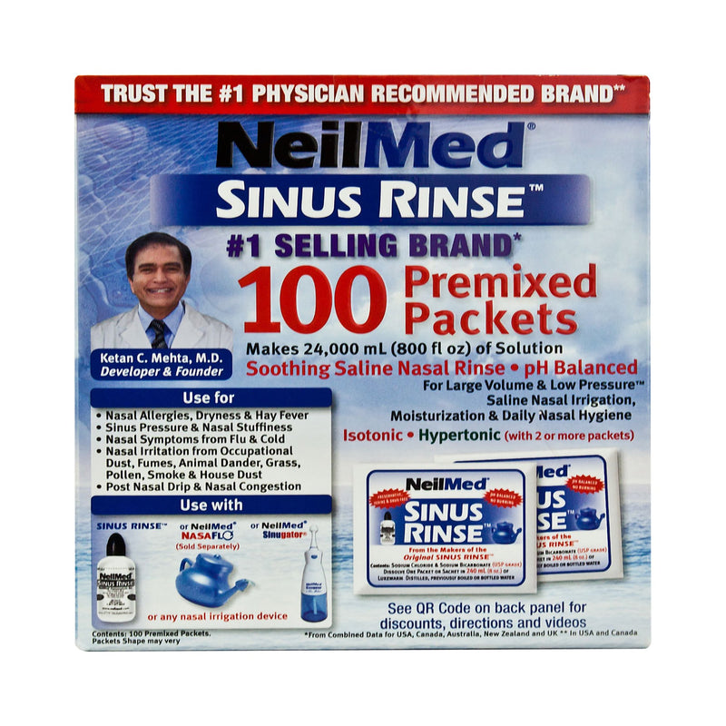 NeilMed® Sinus Rinse™ Saline Nasal Rinse Refill Kit, 1 Box of 100 (Over the Counter) - Img 1