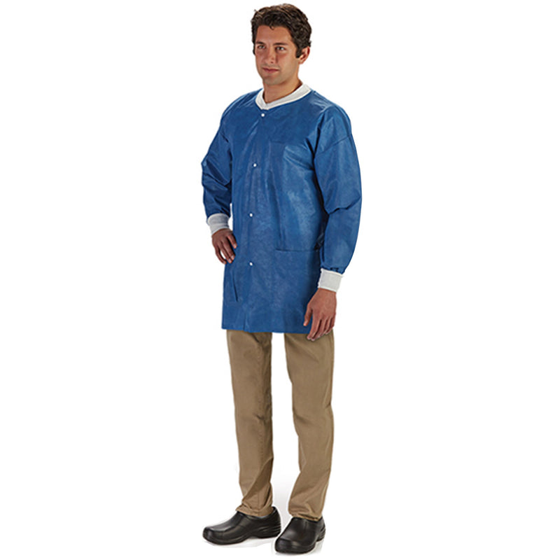 LabMates® Lab Jacket, X-Large, Blue, 1 Bag of 10 (Coats and Jackets) - Img 1