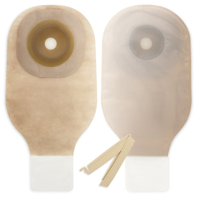 Premier™ Flextend™ One-Piece Drainable Transparent Colostomy Pouch, 12 Inch Length, 1¼ Inch Stoma, 1 Box of 10 (Ostomy Pouches) - Img 1