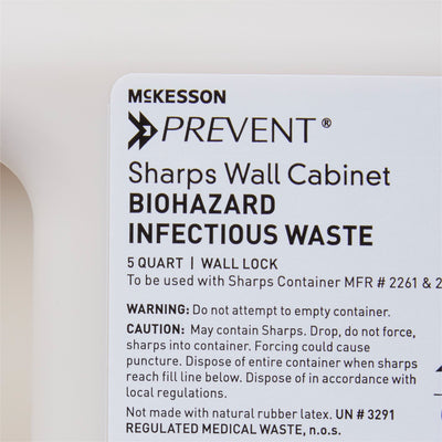 McKesson Prevent® Sharps Collector Wall Cabinet, 12¼ x 4¾ x 10 Inch, 1 Case of 2 (Sharps Collectors) - Img 3