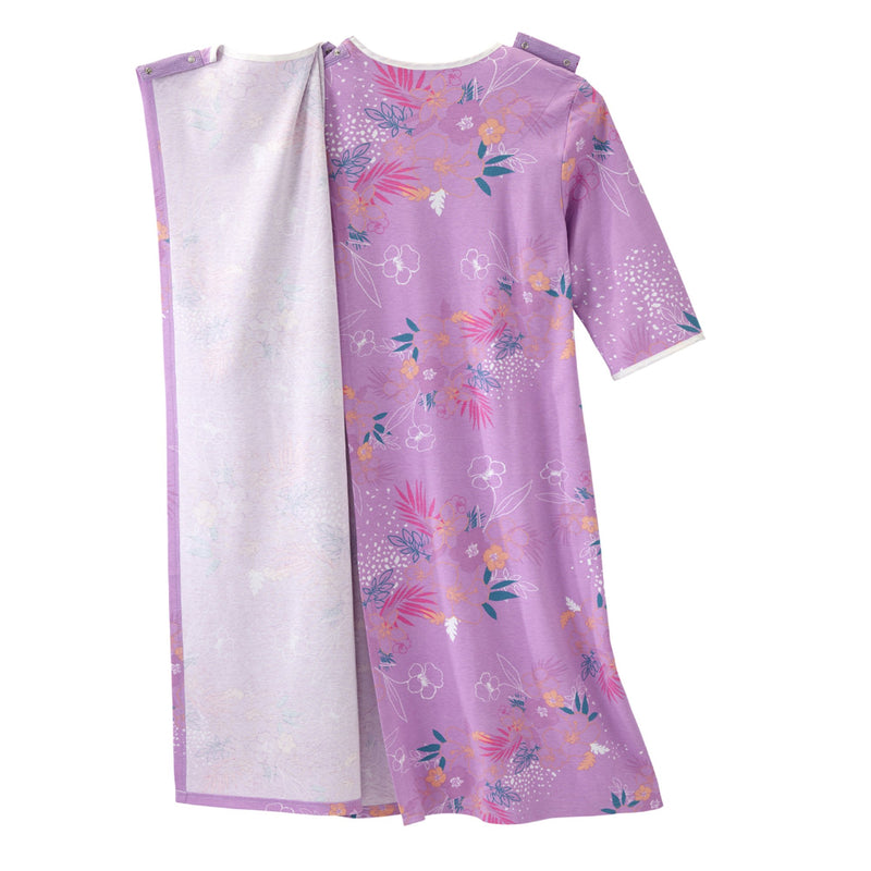 Silverts® Shoulder Snap Patient Exam Gown, X-Large, Soft Tropical, 1 Each (Gowns) - Img 3