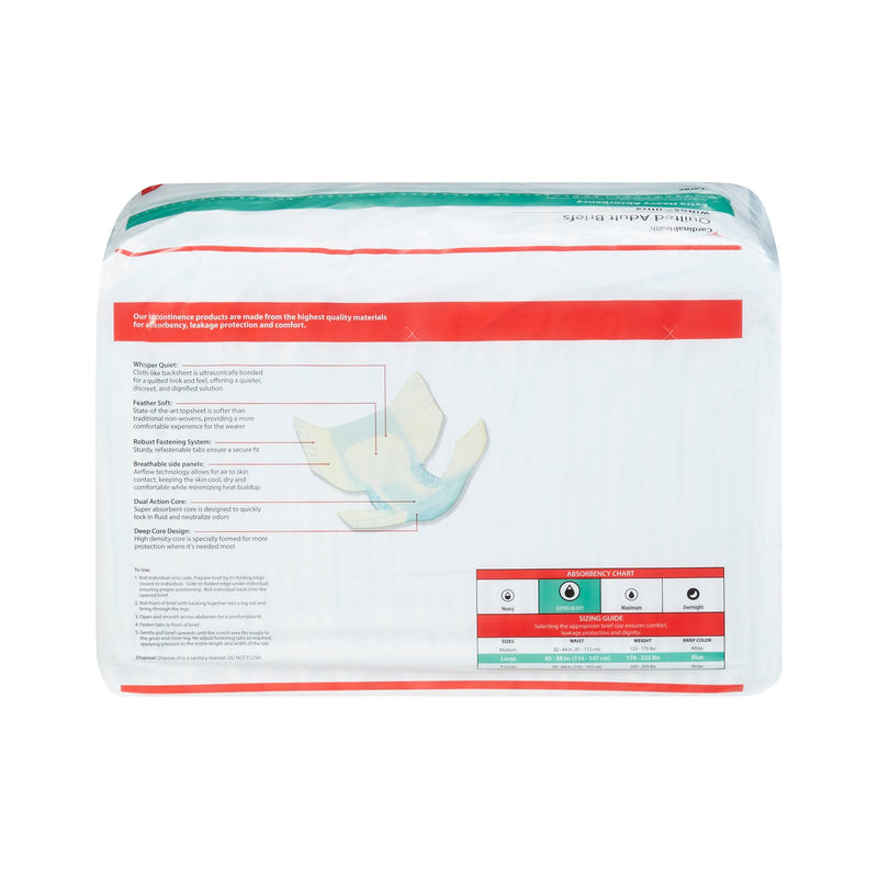 Wings™ Ultra Quilted Extra Heavy Absorbency Incontinence Brief, Large, 1 Bag of 18 () - Img 2