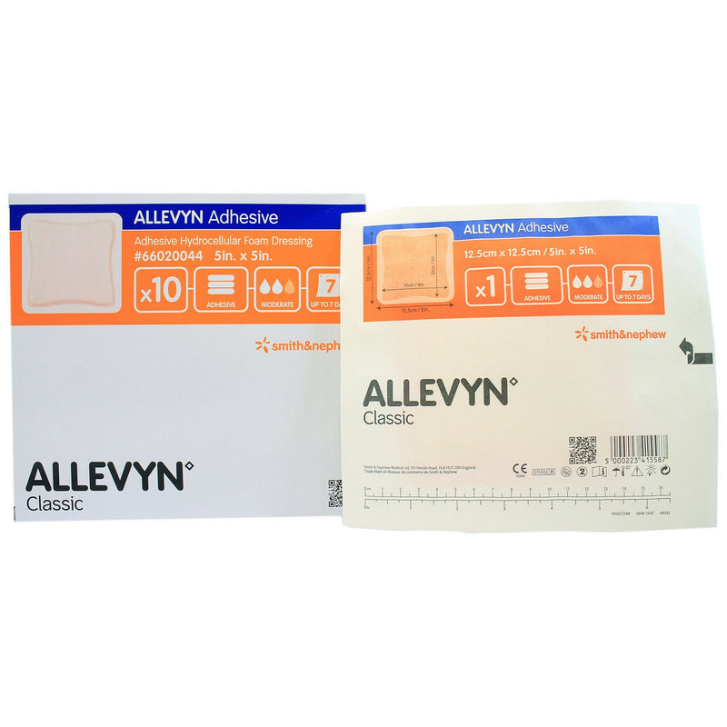 Allevyn Adhesive with Border Foam Dressing, 5 x 5 Inch, 1 Each (Advanced Wound Care) - Img 1