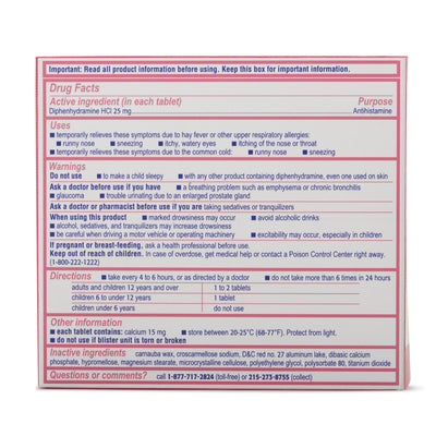 Benadryl® Diphenhydramine Allergy Relief, 1 Carton of 24 (Over the Counter) - Img 5