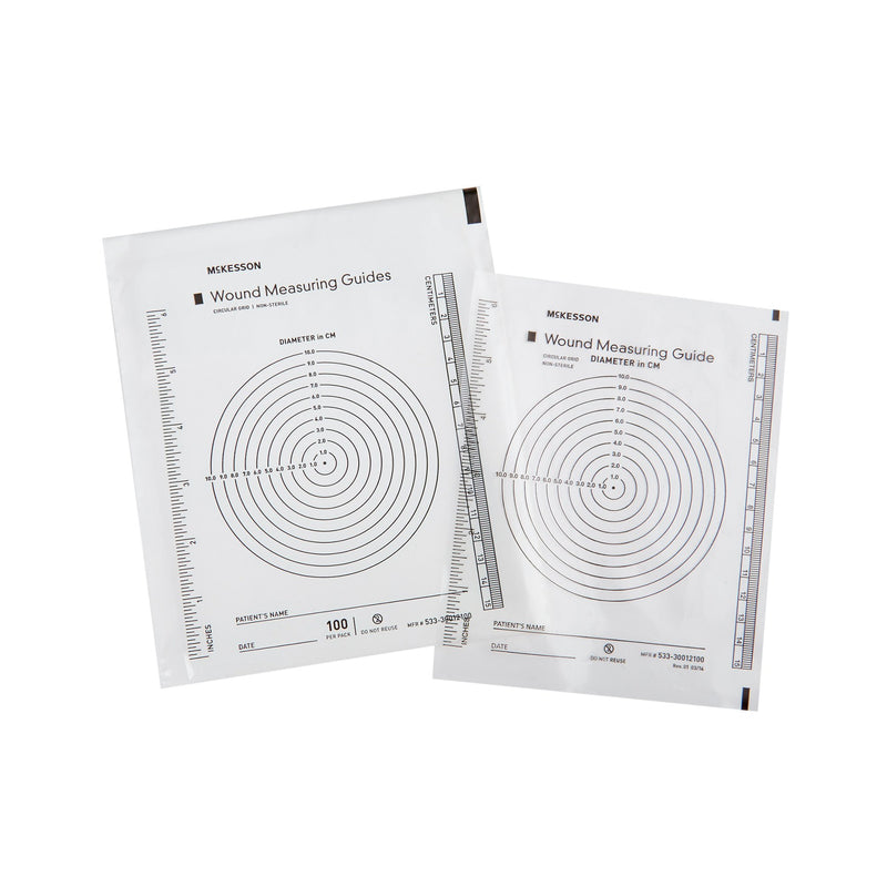 McKesson Nonsterile Plastic Wound Measuring Guide, 5 x 7 Inch, 1 Box of 100 (Wound Measuring Devices) - Img 1