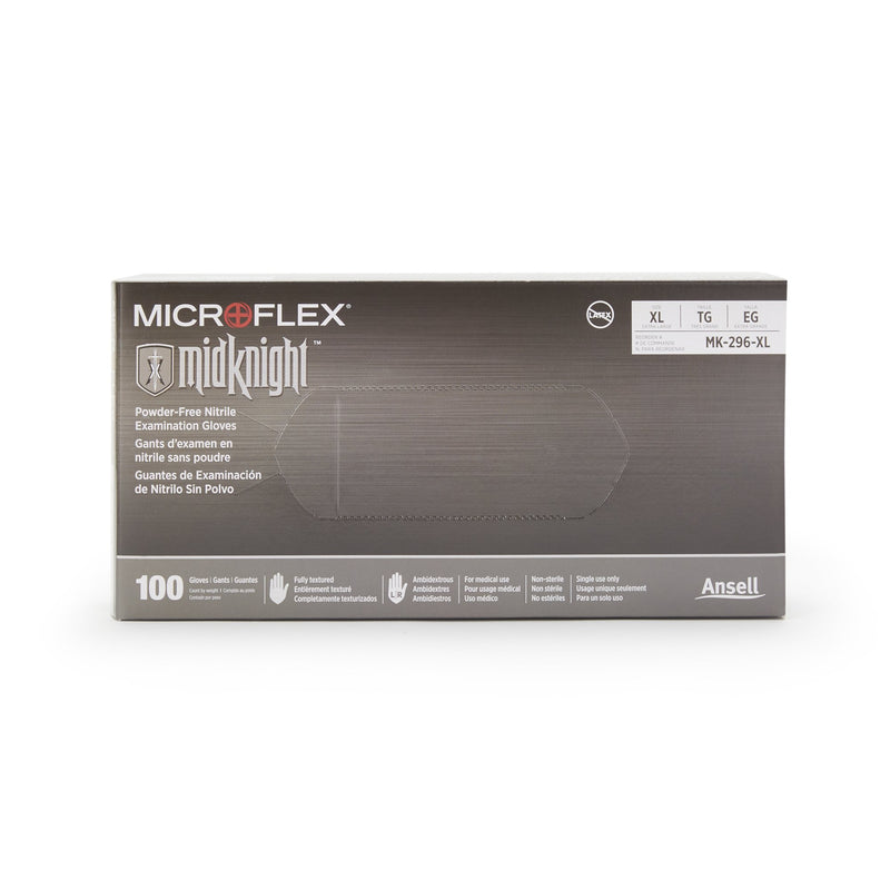 Microflex® MidKnight™ Exam Glove, Extra Large, Black, 1 Case of 10 () - Img 2