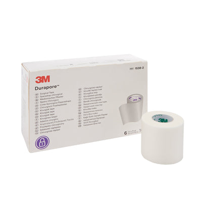 3M™ Durapore™ Silk-Like Cloth Medical Tape, 2 Inch x 10 Yard, White, 1 Box of 6 (General Wound Care) - Img 1