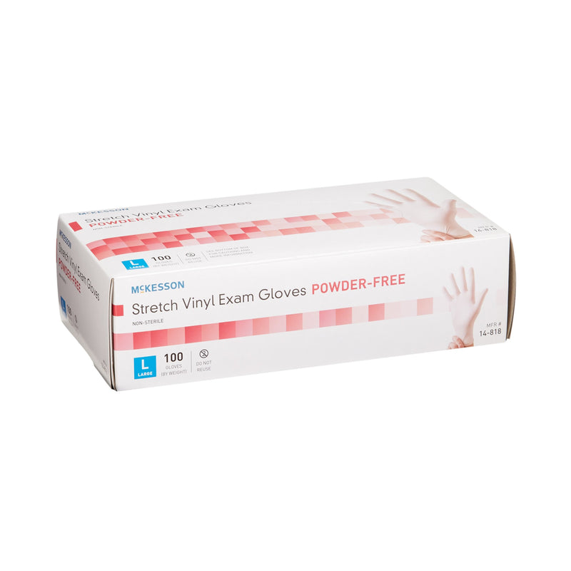 McKesson Stretch Vinyl Exam Glove, Large, Ivory, 1 Box of 100 () - Img 4