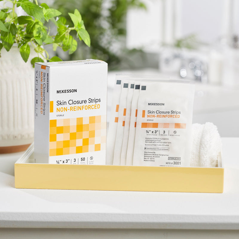 McKesson Non-Reinforced Skin Closure Strip, 1/4 x 3 Inch, 1 Box of 50 (Skin Closure Strips) - Img 8