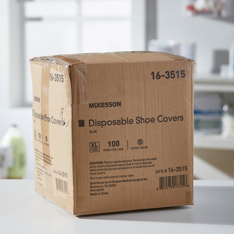 McKesson Blue Shoe Covers, Non-Skid, 100 Pairs/Box, X-Large, 1 Case of 100 (Shoe Covers) - Img 7