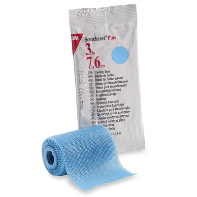 3M™ Scotchcast™ Plus Light Blue Cast Tape, 3 Inch x 4 Yard, 1 Case of 10 (Casting) - Img 1