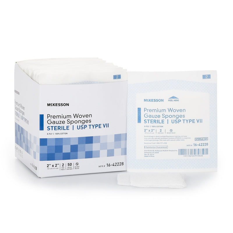 McKesson Sterile USP Type VII Gauze Sponge, 2 x 2 Inch, 1 Box of 50 (General Wound Care) - Img 5