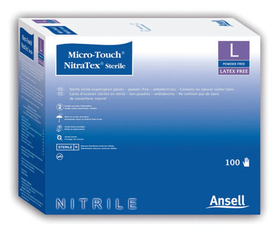 Micro-Touch® Nitrile Extended Cuff Length Exam Glove, Medium, Blue, 1 Box () - Img 1