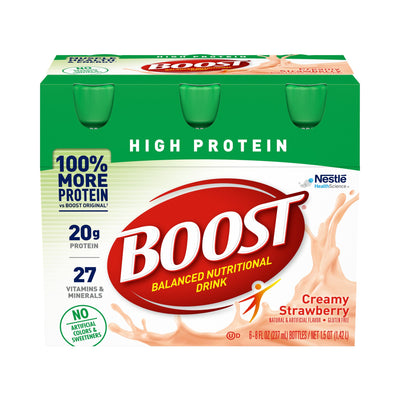 Boost® High Protein Strawberry Oral Supplement, 8 oz. Bottle, 1 Case of 24 (Nutritionals) - Img 1