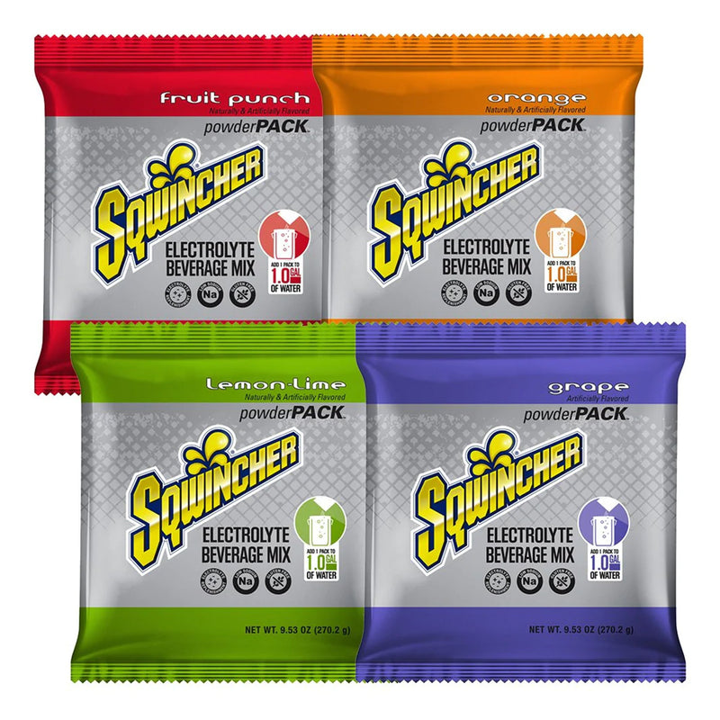 Sqwincher® Powder Pack® Assorted Flavors Electrolyte Replenishment Drink Mix, 9.53 oz. Packet, 1 Box of 20 () - Img 1