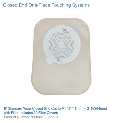 Securi-T™ One-Piece Closed End Opaque Filtered Ostomy Pouch, 8 Inch Length, 1/2 to 2½ Inch Stoma, 1 Box of 30 (Ostomy Pouches) - Img 3