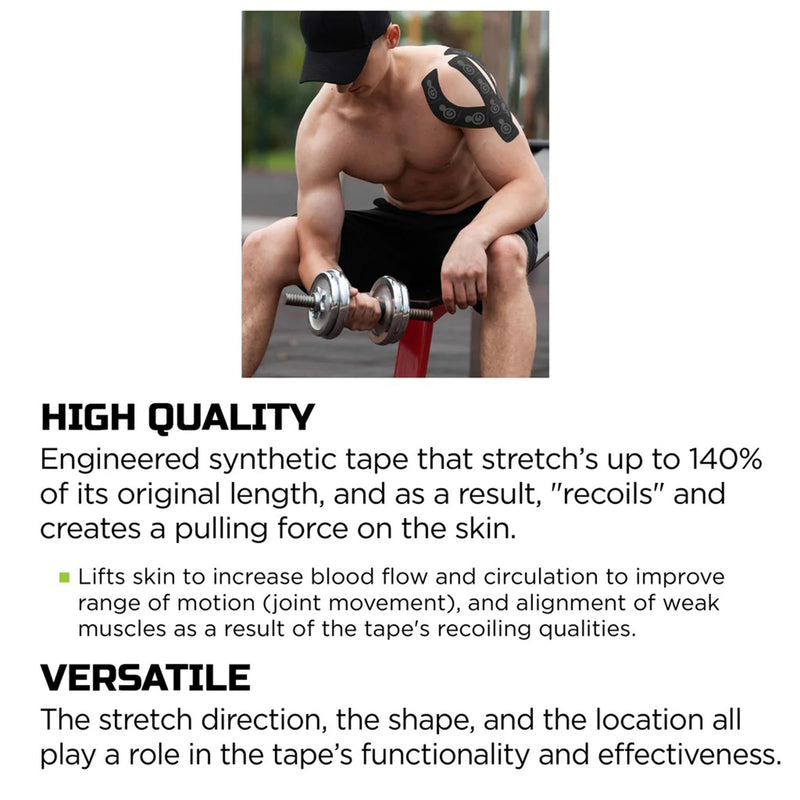 Green Drop Sports Tape, Infused Kinesiology Tape for Recovery - 20 Precut, 10” Strips, 1 Box of 10 (General Wound Care) - Img 3