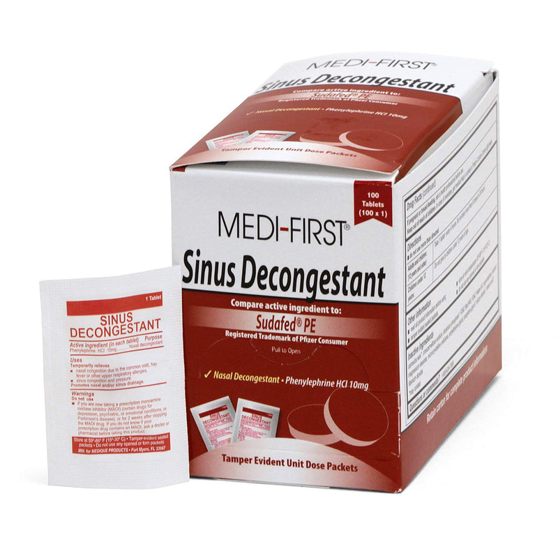 Medi-First® Phenylephrine Sinus Relief, 1 Box of 100 (Over the Counter) - Img 1