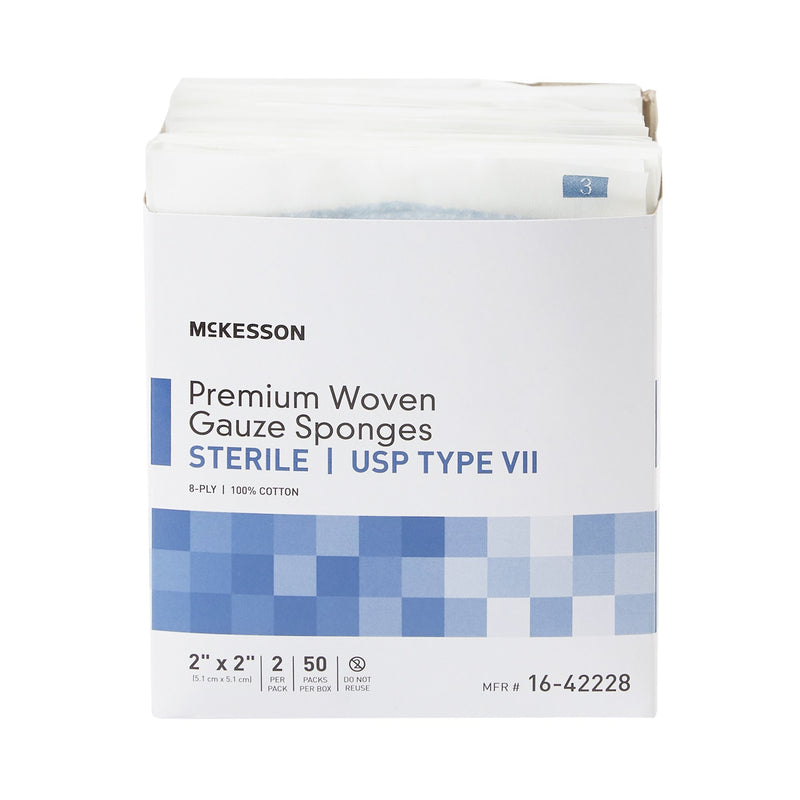 McKesson Sterile USP Type VII Gauze Sponge, 2 x 2 Inch, 1 Box of 50 (General Wound Care) - Img 2