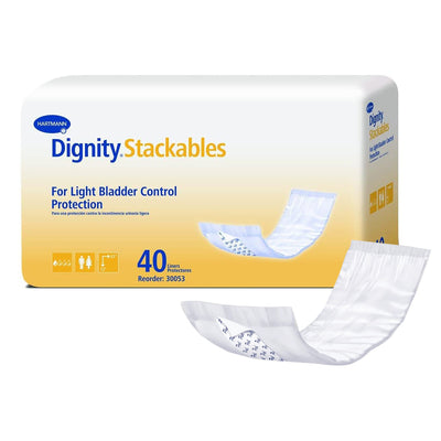 Dignity Stackables Bladder Control Pad, Disposable, Light Absorbency, Polymer Core, Adult, Unisex, 1 Case of 180 () - Img 1