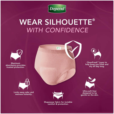 BRIEF, INCONT DEPEND SILHOUETTE WMN SM (26/PK 2PK/CS) () - Img 4