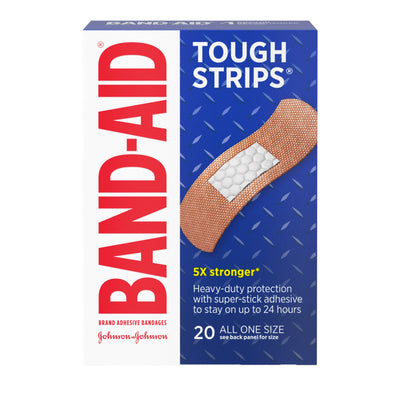 Band-Aid® Tough Strips™ Adhesive Strip, 1 x 3-1/4 Inch, 1 Box of 20 (General Wound Care) - Img 1