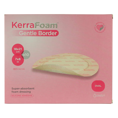 KerraFoam™ Gentle Border Silicone Foam Dressing, 7 x 8 Inch, 1 Each (Advanced Wound Care) - Img 2