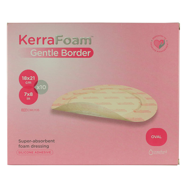 KerraFoam™ Gentle Border Silicone Foam Dressing, 7 x 8 Inch, 1 Case of 90 (Advanced Wound Care) - Img 2