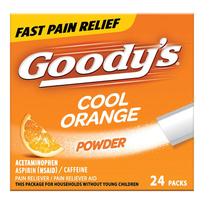 Goody's® Extra Strength Acetaminophen / Aspirin / Caffeine Pain Relief, Orange Flavor, 1 Each (Over the Counter) - Img 1