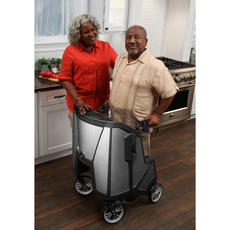 Tour 4 Wheel Rollator, 31 to 37 Inch Handle Height, Pure Silver, 1 Each (Mobility) - Img 9